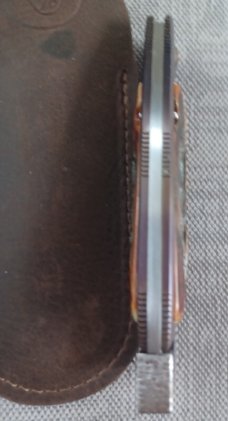 Vincenzo Balistreri Native Taillock..Titanium frame..Sambar Stagi inlays..4" cllsd..AEB-L..slim