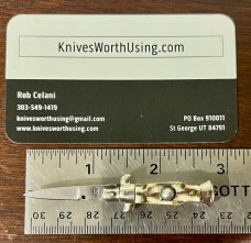 Miniature Switchblade Knife, Made In Italy, Marked Inox, Older Style, Nice Stag Handle 