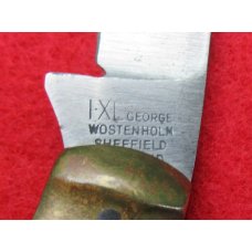 I*XL George. Wostenholm, Brass Handled, "TYNE" Stamped Pruning Knife. .........................(932)