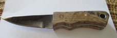Small, unsigned, handmade fixed-blade knife, burl-wood handle