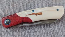 JD..Johan..Ellis Warthog Tusk Ivory Native..4" closed..Rwl34..Kirilian Birch Bolsters..coa..box