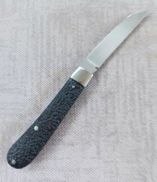 Bobby Toole Swayback  Slipjoint, CPM-154 ,3 9/16"... Jigged Paper Micar ,Steel Bolsters..shield,coa 