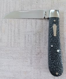 Bobby Toole Swayback  Slipjoint, CPM-154 ,3 9/16"... Jigged Paper Micar ,Steel Bolsters..shield,coa 