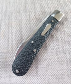 Bobby Toole Swayback  Slipjoint, CPM-154 ,3 9/16"... Jigged Paper Micar ,Steel Bolsters..shield,coa 