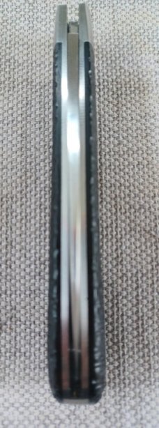 Bobby Toole Swayback  Slipjoint, CPM-154 ,3 9/16"... Jigged Paper Micar ,Steel Bolsters..shield,coa 