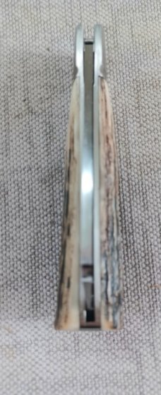 Ishikawa Tailored Knives Stag  Sheepsfoot Barlow Lockback..440C...4" closed..3" blade..Coa and pouch