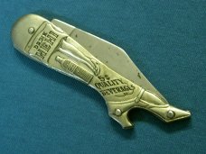 VINTAGE REMINGTON USA NEHI ADVERTISING FANCY FIGURAL LADYLEG FOLDING POCKET KNIFE KNIVES OLD AD