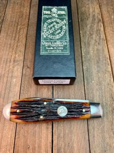 Queen Tear Drop Jack Linerlock Amber Carved Stag Bone D2 Tool Steel Blade, Gorgeous!