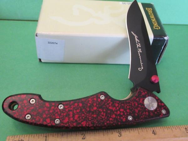 Browning Red Eclipse Liner Lock Made in Italy Model #074