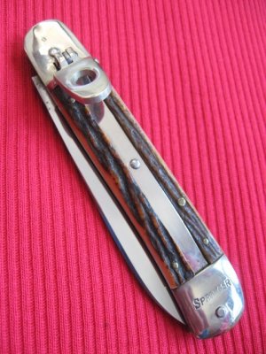 Vintage BONSA German Stag Leverlock Switchblade Knife