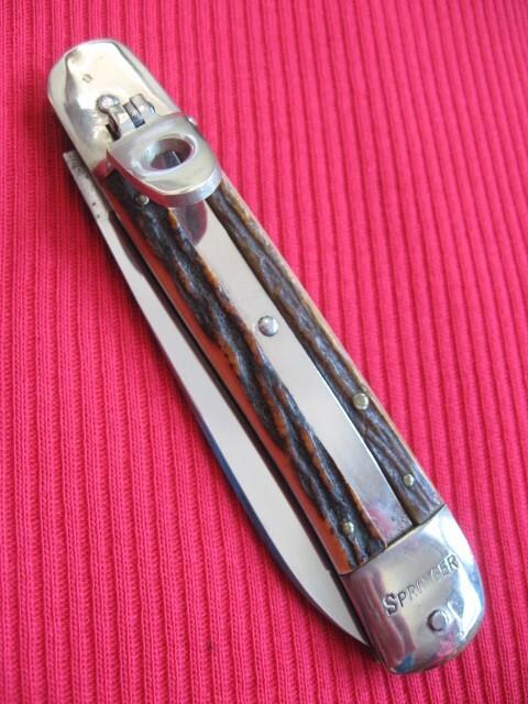 Vintage BONSA German Stag Leverlock Switchblade Knife