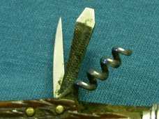 VINTAGE JAPAN BONE HANDLE POCKET WATCH FOB KEYCHAIN MINI BABY HOBO FOLDING POCKET KNIFE KNIVES OLD