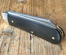 A Wright & Son Small Lambsfoot Knife with Ebony Scales and Lambsfoot blade 