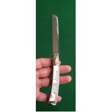 4quot Custom Handmade Pocket Knife Nice Pattern with Filework Genuine Mother of Pearl