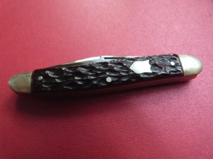 J.A HENCKELS GERMANY 713 Pen Knife 2 blade Pattern, Mint, Brown Bone