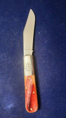 MINT GREAT EASTERN CYCLOPS STEEL 861121 RUST ORANGE BONE ACCORN BARLOW KNIFE