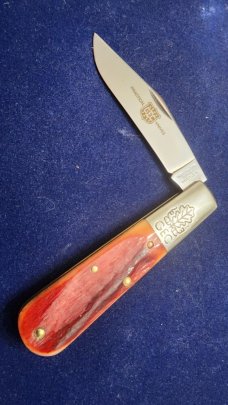 MINT GREAT EASTERN CYCLOPS STEEL 861121 RUST ORANGE BONE ACCORN BARLOW KNIFE