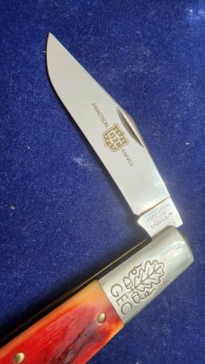 MINT GREAT EASTERN CYCLOPS STEEL 861121 RUST ORANGE BONE ACCORN BARLOW KNIFE