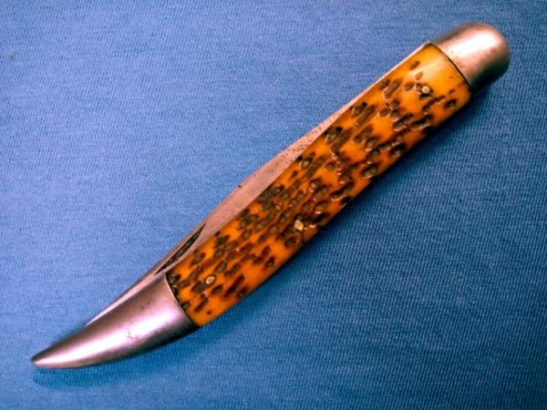 VINTAGE HIBBARD SPENCER BARTLETT BONE FOLDING POCKET TEXAS TOOTHPICK TICKLER FISH KNIFE KNIVES OLD