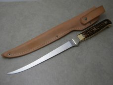 Schrade + USA 167UH Staglon Uncle Henry Steelhead Fillet Knife & Sheath
