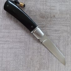 Vincenzo Balistreri Native..Buffalo Horn...lanyard w/bead..Fluted bolsters..Lanyard pin..4"..AEB-L 