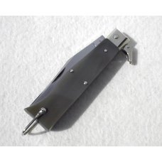 VINTAGE 60's  LEPRE GENUINE HORN FOLDING KNIFE NICKEL SILVER BOLSTERS - MINT CONDITION