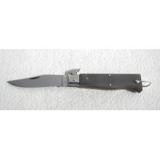 VINTAGE 60's  LEPRE GENUINE HORN FOLDING KNIFE NICKEL SILVER BOLSTERS - MINT CONDITION
