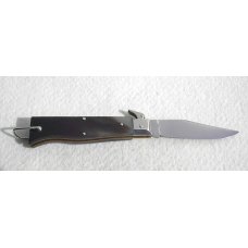 VINTAGE 60's  LEPRE GENUINE HORN FOLDING KNIFE NICKEL SILVER BOLSTERS - MINT CONDITION