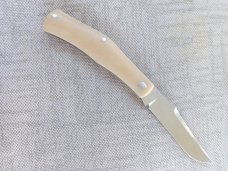 Rhidian Rogue Wave Trapper...Bone Linen micarta. .Cpm154..3.625 cld..red liners..Shield.. slip