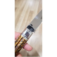 5 1/2 ",  Big Custom Made Bird's Head Bolster Knife, Premium Stag handle **New Year Sale**