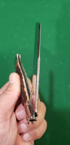4 1/2"  Custom Made Bird's Head Bolster Knife, Premium stag handle **New Year Sale**