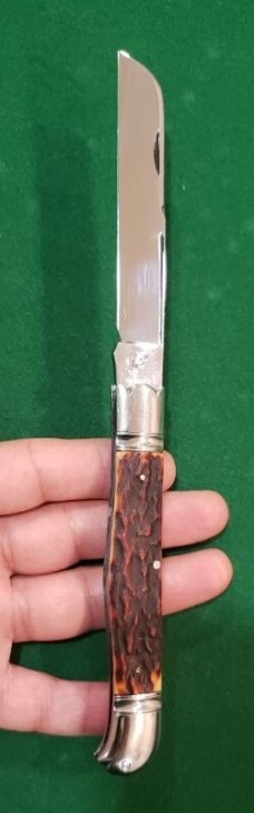 4 1/2"  Custom Made Bird's Head Bolster Knife, Premium stag handle **New Year Sale**
