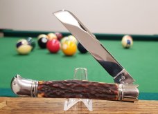 4 1/2"  Custom Made Bird's Head Bolster Knife, Premium stag handle **New Year Sale**
