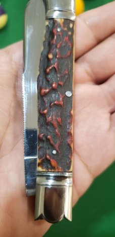 4 1/2"  Custom Made Bird's Head Bolster Knife, Premium stag handle **New Year Sale**