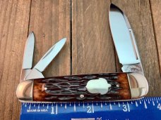 Cattaraugus Cutlery By A.G.R. Factory Second Sleeveboard Whittler Brown Jigged Bone 1989 Seki Japan