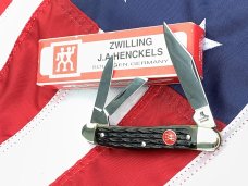 J A Henckels Whittler Pocket Knife w/ Mountain Moss Green Handles +Red Shield -NOS