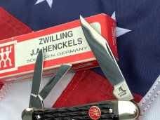 J A Henckels Whittler Pocket Knife w/ Mountain Moss Green Handles +Red Shield -NOS