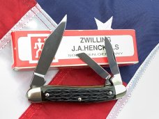 J A Henckels Whittler Pocket Knife w/ Mountain Moss Green Handles +Red Shield -NOS