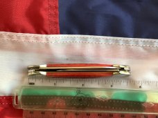 1997 Case xx Canoe Knife w Great Pocketworn Red Pick Bone Handles MDL 62131 SS -NOS