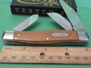 Case XX 2022 Natural Canvas Micarta Large Stockman Pattern  10375 SS