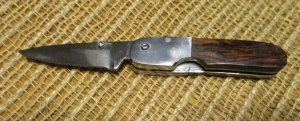 Jay Bigler dark-wood-handled folding knife 