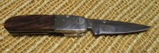 Jay Bigler dark-wood-handled folding knife 