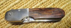 Jay Bigler dark-wood-handled folding knife 