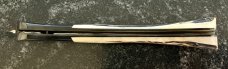 Large James Huckeba (Huck) Switchblade, Amazing Stag Handle, Mirror Polished Dagger Blade, Unused 