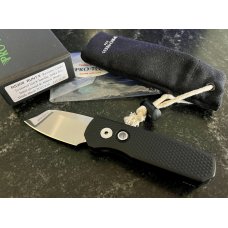 Protech Runt 5 Switchblade Knife, Mike Irie Hand Ground Mirror Polish Reverse Tanto Blade, New 