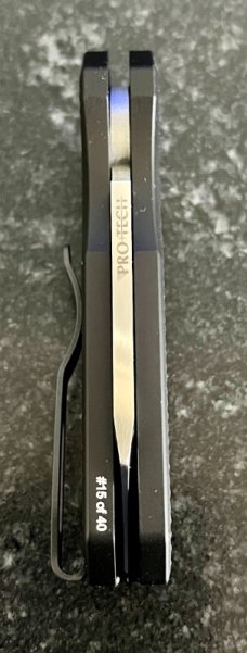 Protech Runt 5 Switchblade Knife, Mike Irie Hand Ground Mirror Polish Reverse Tanto Blade, New 