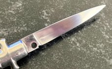 1960's Bargeon Small Switchblade, Rare "FRANCE" Mark, Metal Handle, 7 1/2 Inch 