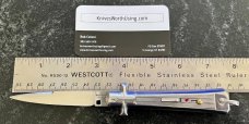 1960's Bargeon Small Switchblade, Rare "FRANCE" Mark, Metal Handle, 7 1/2 Inch 