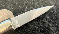 Jeremy Kreis (JTK) Custom Miniature Vendetta Switchblade, Beautiful Horn Handle, Unused