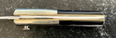 Jeremy Kreis (JTK) Custom Miniature Vendetta Switchblade, Beautiful Horn Handle, Unused